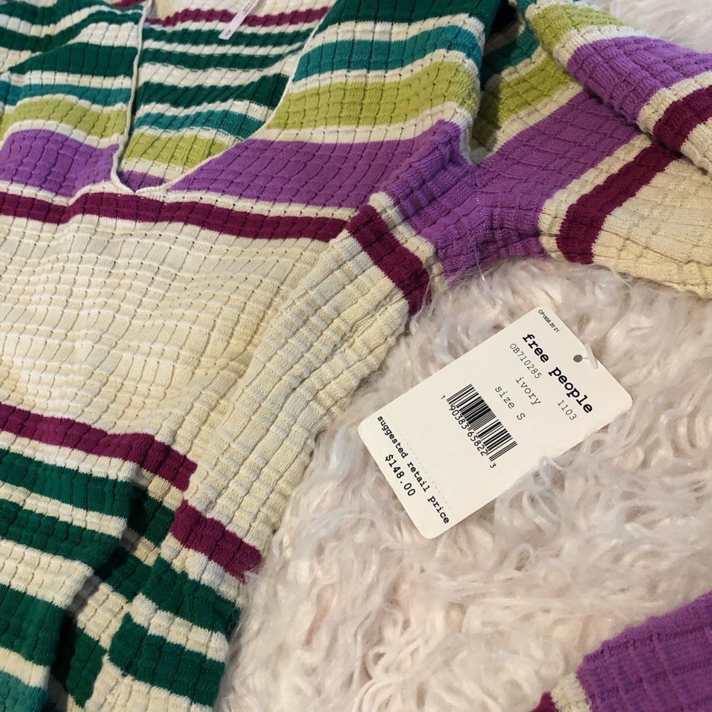 Free People striped long sleeve sweater dress - Picture 4 of 8